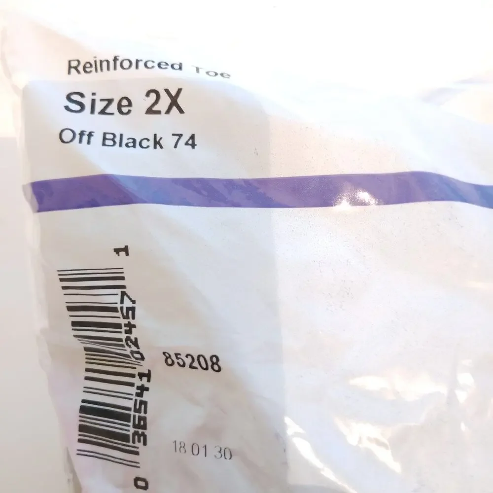 Just My Size Control Top Reinforced Toe Pantyhose 2X Off Black (4-Pack)